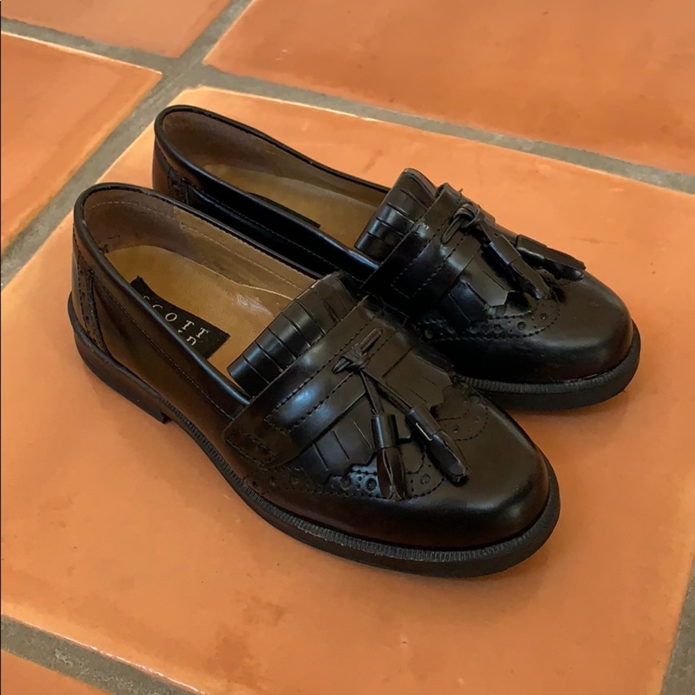 Vintage Black Leather Boys’ Dress Shoes 12.5
